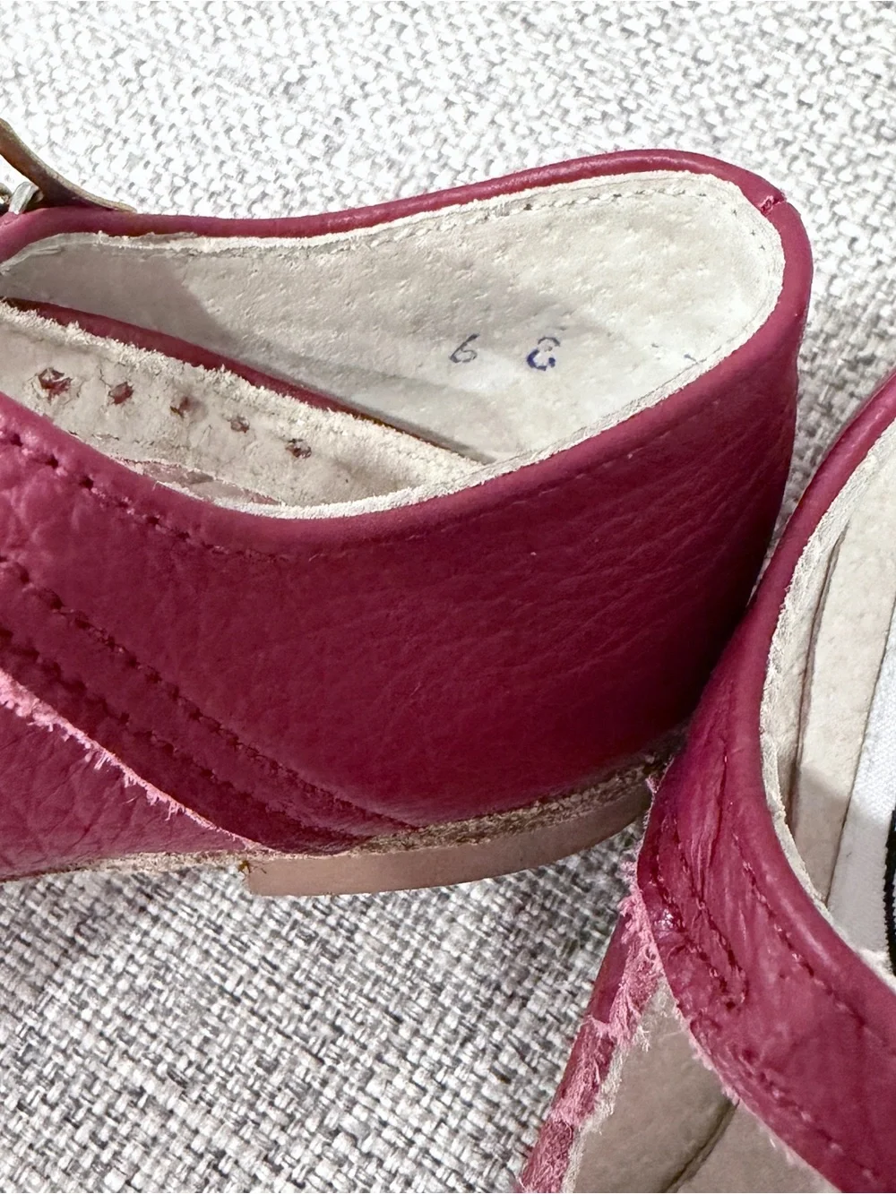 Zimmermann Burgundy Scalloped Mary Jane Baby Shoes